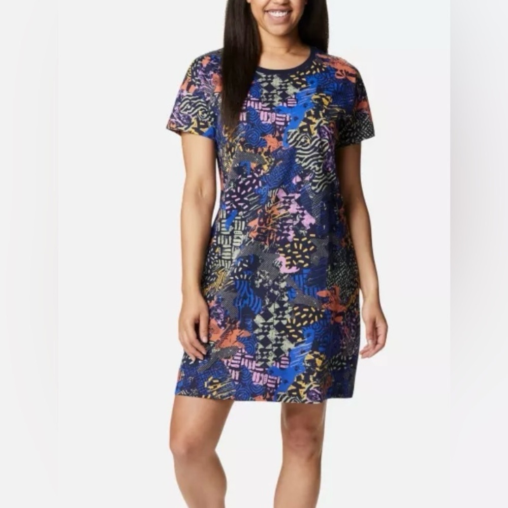Columbia Women's Park Printed Tee Shirt Dress size medium, sold out pattern